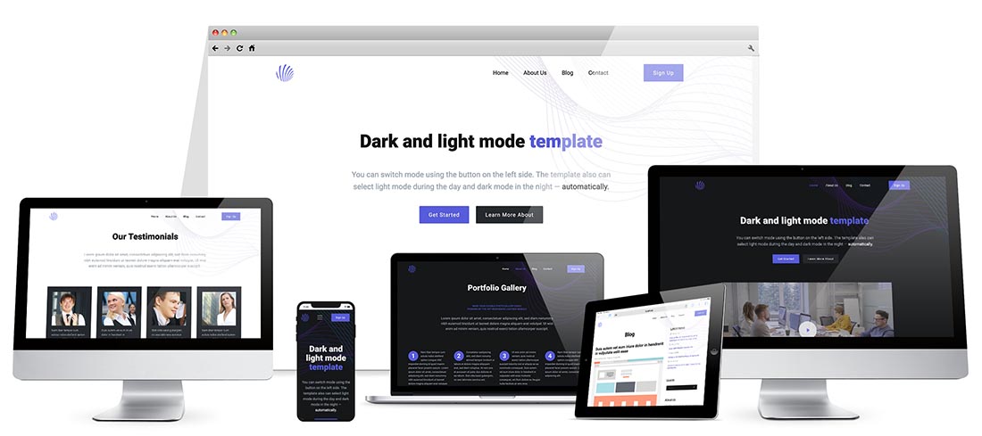 Responsive Dark Mode Template