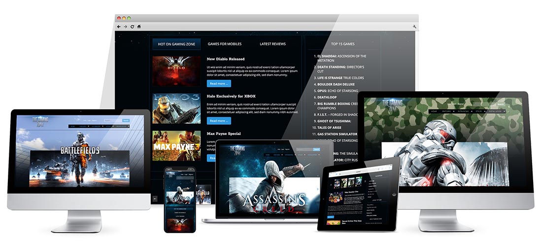 Responsive Gaming Zone Template