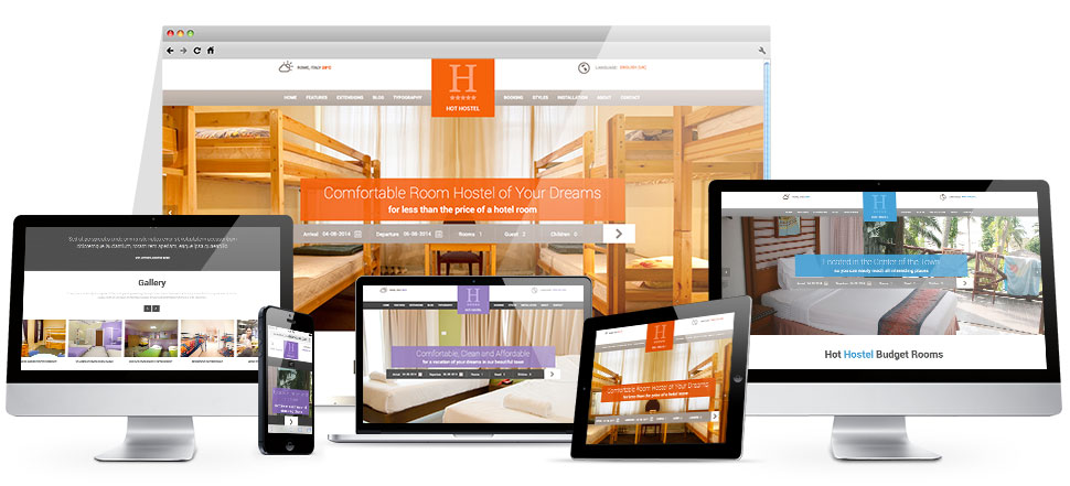 responsive Joomla hostel template