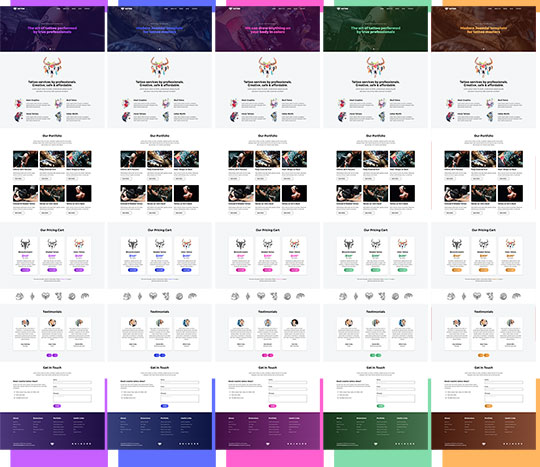 Color schemes of the Tattoo Joomla! template