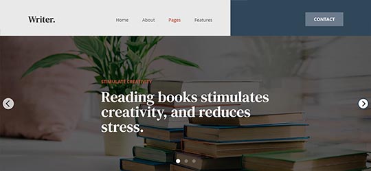 Carousel module is included with the Writer template
