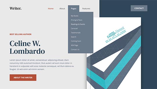 Drop-down menu in the Writer template