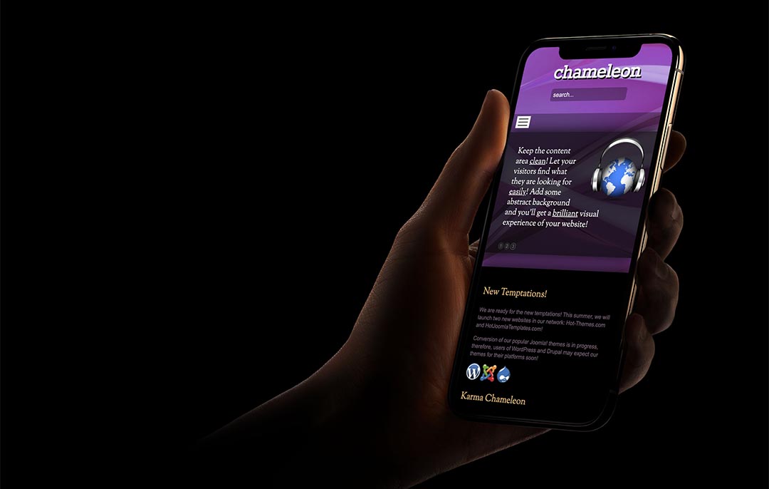 Chameleon theme on smartphone