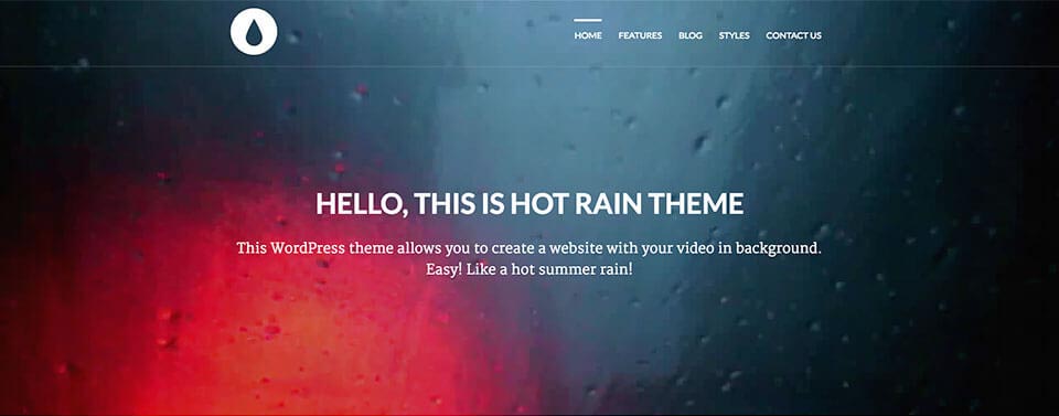 Video background in the Rain theme