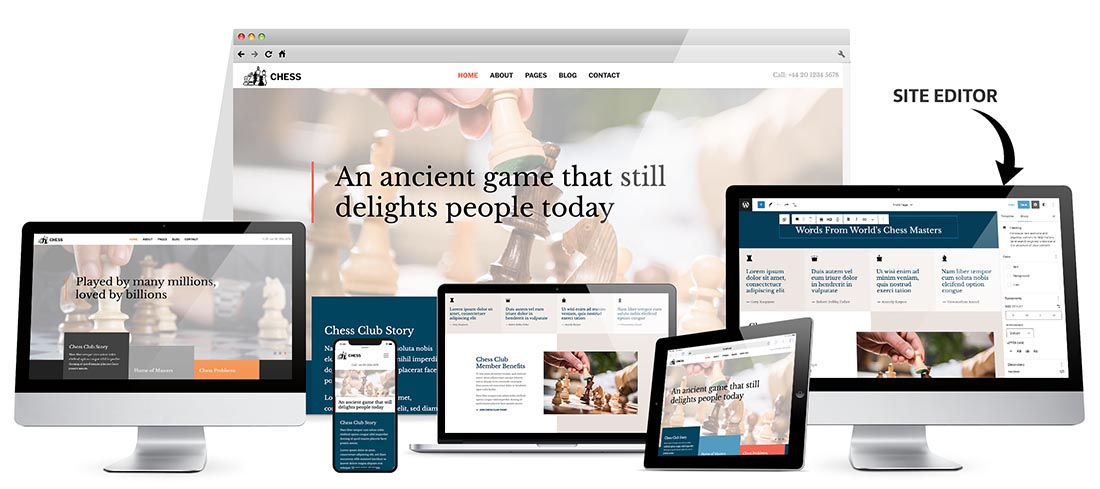 Responsive Chess WordPress Block Theme