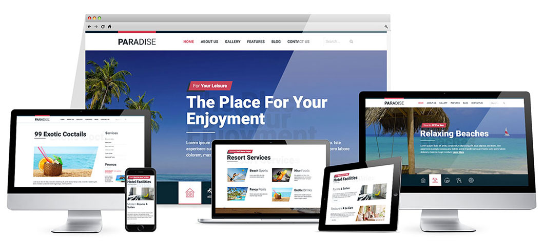 Responsive Paradise travel theme for WordPress