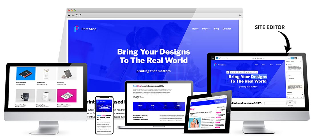 Responsive Print Shop Block Theme for WordPress