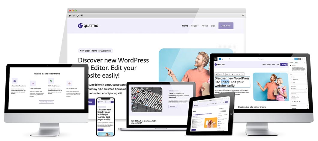 Responsive Quattro Block Theme for WordPress