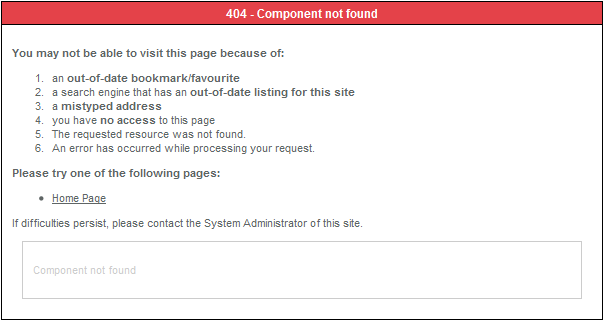 Default Joomla 404 page