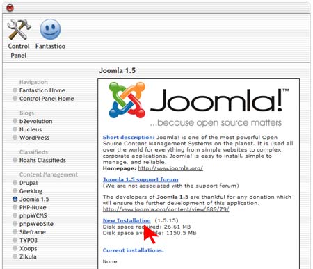 Joomla on cPanel - screen 3