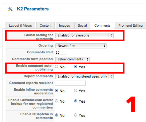 k2 not protected from comments spam