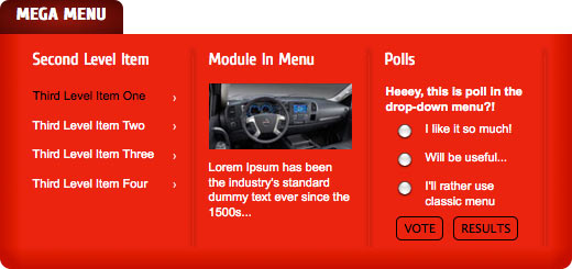 mega menu example