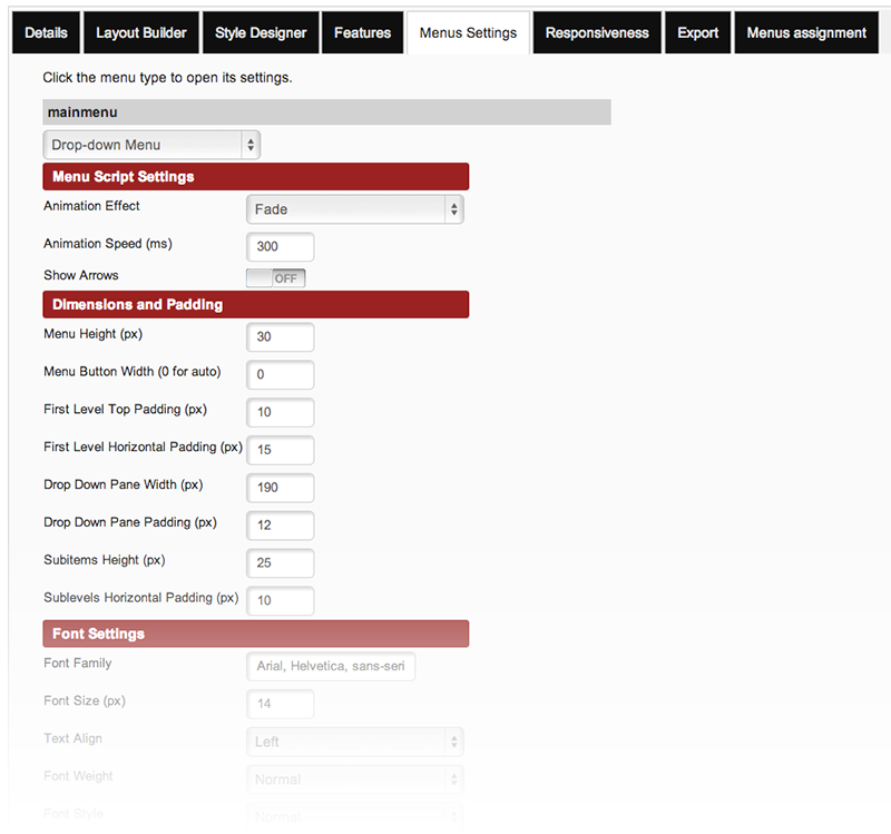 sparky menus