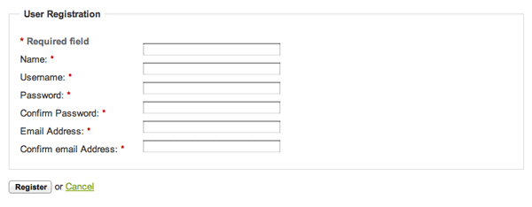 user registration